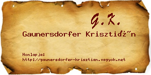 Gaunersdorfer Krisztián névjegykártya